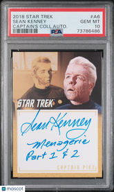 2018 Star Trek TOS Captains Coll Autograph Sean Kenney Pike LE Auto PSA 10